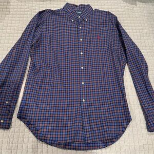 Ralph Lauren Blue and Orange Checkered Shirt